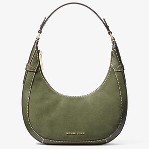 Michael Kors Preston Small Suede Crescent Shoulder Bag